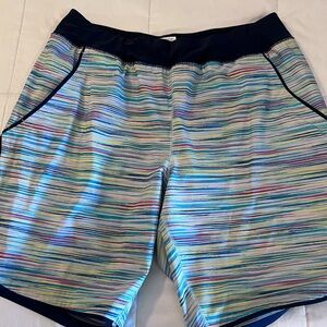 Lands' End Multicolor Striped Swim Shorts